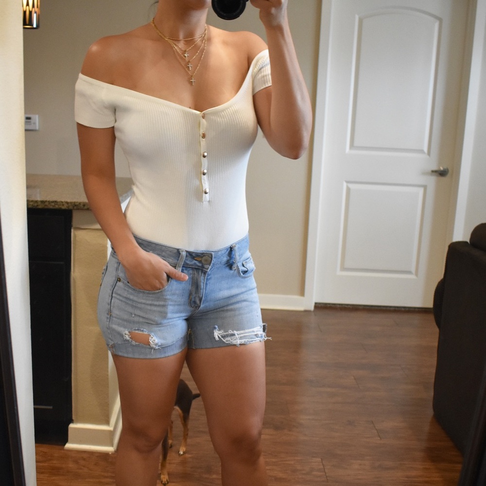 Short Sleeve Button Down Bodysuit